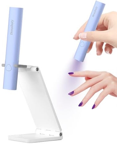 Mini Lampada UV LED Unghie, Denabuty Lampada per Unghie Senza Fili 3W, USB Ricaricabile e Portatile, Penna per Asciuga Unghie Salone di Casa, Torcia Elettrica per unghie Gel Sciugatura Rapida Blu