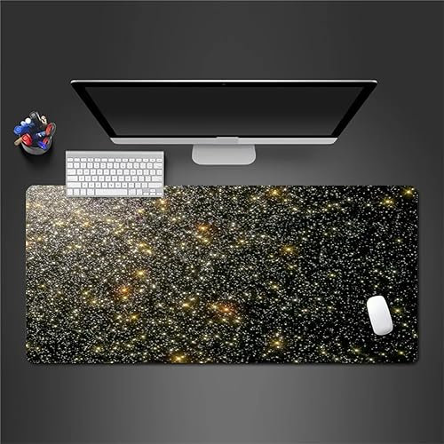 Mauspads Gelbes Sternenlicht Gaming Mauspad XXL 600x400x4mm Mousepad Großes Tischunterlage Computer Zubehör rutschfest Schreibtischunterlage Waschbar Widerstandsfähig für Büro Laptop Tisch