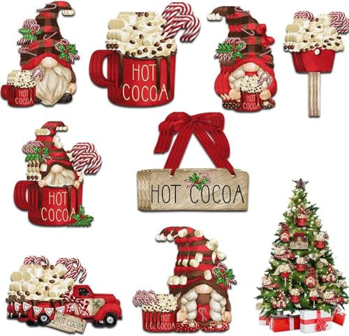 Set di Ciondoli Natalizi Gnomi,24 pezzi di Gnomi Natalizi in Legno Addobbi Natalizia Appeso Ornamenti per la decorazione del calendario dell'avvento dell'albero di Natale fai da te