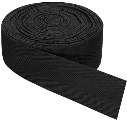 QUARKZMAN snedband, 1 st 30 m x 40 mm – bomullsband, rulle snedband för kläder, accessoarer, väskor (svart)