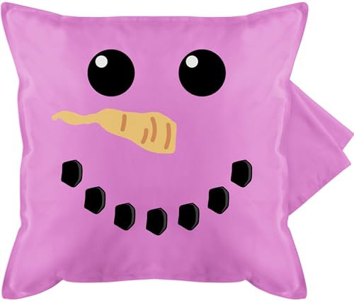 Kissenbezug - & Fasching Kissen - Schneemann Karneval Kostüm - Weihnachten Christmas Eiskönigin Olaf - 50 x 50 cm - Pink - schneemänner kölner karnevals karmeval fasnet faschings- „karneval“