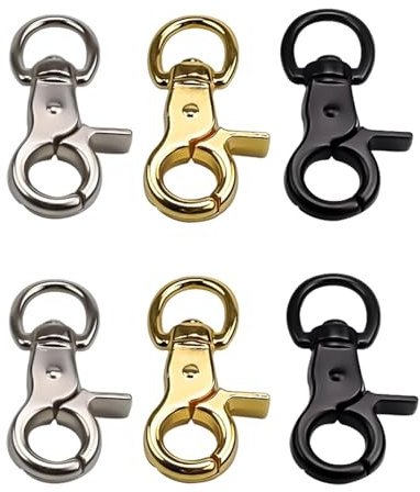 SRJQXH Karabiner Hundeleine 6 stücke Wirbelkarabiner, 60mm Zinklegierung Karabiner, mit Drehgelenk für Paracord-Flechtungen, Hundeleinen, Schlüsselanhänger, Bolzenkarabiner