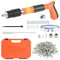 NEWFUN Pistola Sparachiodi,Pistola Manuale Sparachiodi,con 100 Chiodi, Spara Chiodi Per Cemento E Ferro,Portatile Nail Gun Regolabile, con Occhiali di Protezione e Custodia in Plastica Portatile
