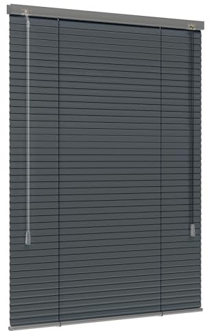 Jalousiescout Lightless Jalousie Aluminiumjalousie, Verdunkelungsrollo, Innovative Verdunkelungstechnik, Sichtschutz, ohne Bohren, 70 x 200 cm (BxH), Dunkelgrau matt