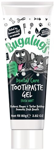 Bugalugs Dog Toothpaste Gel - Dog Teeth Cleaning Products for Cats and Dogs, Fresh Mint Dog Breath Freshener & Dog Plaque Remover use with Bugalugs Dog Toothbrush & Cat Toothbrush