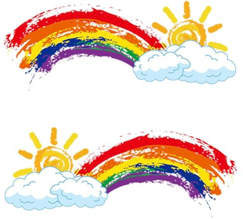 LearnLyrics Regenbogen Auto Aufkleber & Abziehbilder - Vibrant Multicolor Rechteckig Regenbogen Auto-Fensteraufkleber für Auto, LKW, Sportstreifen