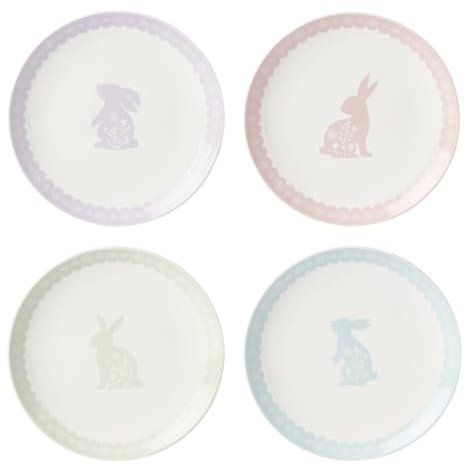 Oneida 898189 - Set di 4 piatti con motivo coniglietto