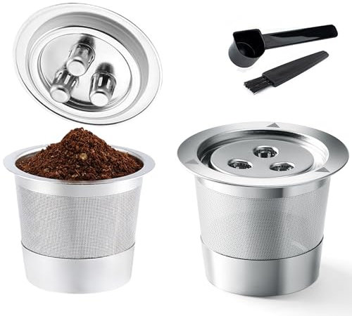 MYAYD Reusable K Cups Coffee Pods Compatible with Ninja Coffee Maker, Stainless Steel Permanent K Cups Filters Coffee Accessories, Compatible with Ninja CFP201 CFP301 Dual Brew Pro Machine
