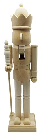 Duroecsain Weihnachts Nussknacker Figur aus Holz zum Selber Bemalen, 38 cm - DIY Basteln Weihnachtsdeko für Kinder - Male deinen eigenen Soldaten