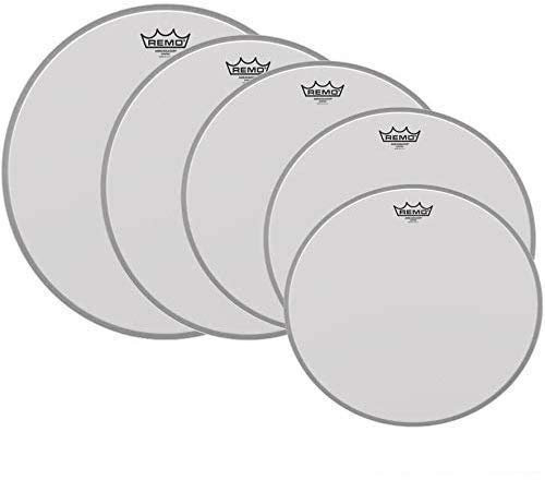 REMO AMBASSADOR COATED SABBIATA SET PELLI 12 13 14 16 22 PELLE BATTERIA ACUSTICA