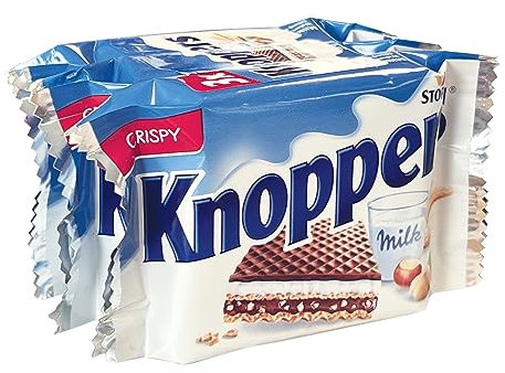 Knoppers Cialde al cioccolato e nocciole, confezione tripla per dolcetti di famiglia con extra indulgenza, confezioni da 25 g, 3 scatole da 24 (totale 72 cialde)