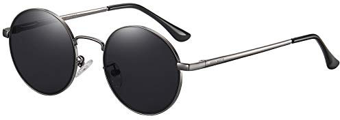 H HELMUT JUST Gafas De Sol para Hombre y Mujer Vintage Redondas Espejo Protección UV400 Nergo HJ1303