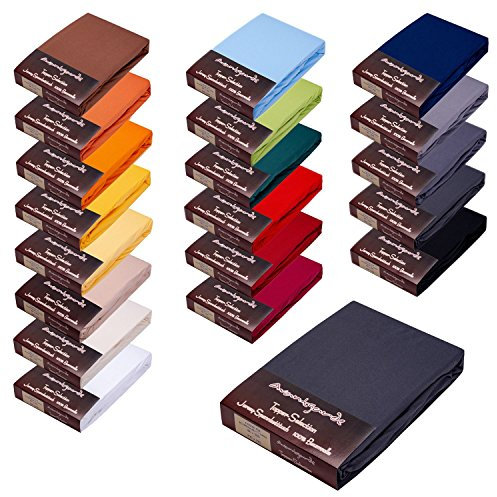AVANTGARDE Premium Topper - Spannbettlaken - 90x200-100x220 cm - extra niedriger Steg - für Boxspringbett - Topperauflage - Spannbetttuch Jersey Baumwolle (18 Anthrazit, Topper 90x200-100x220cm)