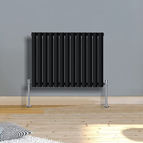 Warmehaus Singolo radiatore orizzontale nero moderno 600x767mm dello schermo piatto