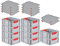 PROREGAL SuperSparSet 10x Eurobox NextGen Color mit Auflagedeckel & Schiebeschnappverschlüsse, HxBxT 17x30x40cm, 16L, Griffe rot geschlossen, Glatter Boden, Eurobehälter Transportbox Transportbehälter