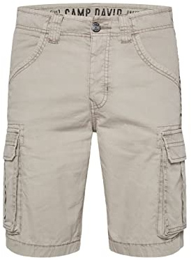 Camp David Herren Kurze Cargo Shorts mit Seitentapes Beige XXL