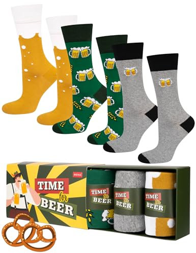 soxo Sport Socken Herren Geschenke Für Männer Lustige Geschenk Sommer Socks Men 3 Paar 40-45 Beer 3 Paar