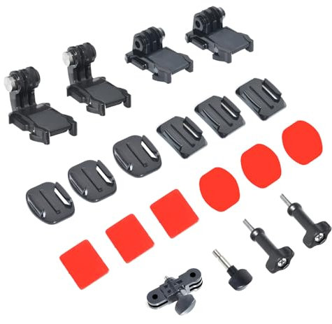 Fotoleey Flat and Curved Adhesive Mount Kit for GoPro Hero 13/12/11/10/9, Apply for Helmets/Surfboards/Dashboards for Diverse Shooting Scenarios, Including 3 Way Pivot Arm,