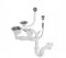 Siphon bonde d'écoulement trop-plein 1,5-2 bacs double bac chambre cuisine chromé Push automatique