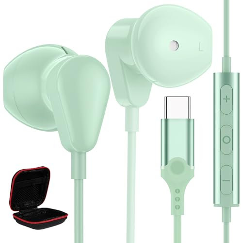 Auriculares USB C para Google 9 8 Pro 5G Pixel 7a,Estéreo Cancelación de Ruido Tipo C Audifonos con Micrófono Cable para Samsung A55 A35 Galaxy A54 A34 A33 iPhone 16 15 Pro iPad Air Xiaomi 14 13T POCO
