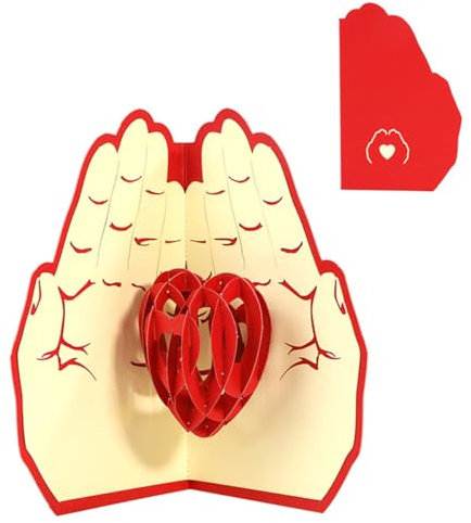 scicent Karte Valentinstag Liebe Hochzeitskarten Personalisierte Valentinskarte Jahrestag Karten für Sie Geburtstags Hochzeiten Karte Handgefertigte Grußkarten mit Herz - 22452