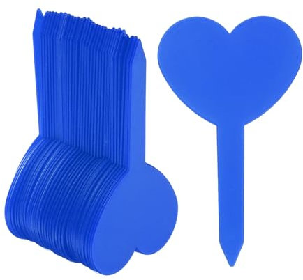 sourcing map Lot de 100 étiquettes en plastique pour plantes - Réutilisables, imperméables et résistantes au soleil - 8,3 x 5 cm - Pour chambre d'enfant, herbes et fleurs - Bleu