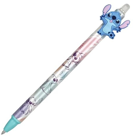 DISNEY Stitch und Angel Gelschreiber mit zufälligem Design, blaue Tinte, löschbar, automatischer Stift 0,5mm (blau 1)