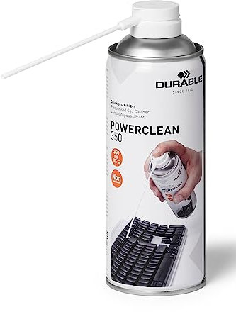 Durable POWERCLEAN Strong Non-Flammable Air Duster - HFC-Free and Electronics Safe - PC and Keyboard Canned Air Cleaner - Compressed Spray Can - 350ml