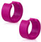 BlackAmazement 2er Set Kunststoff Klapp Creolen unifarben einfarbig schwarz weiß pink blau 7mm breit Herren Damen (Lila)