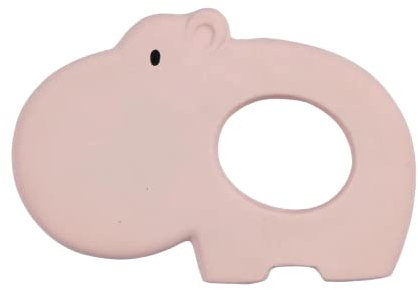 Tikiri 8591503 Beissring Nilpferd aus Naturkautschuk Greifling für Babys Babyspielzeug, Rosa