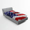 ABAKUHAUS USA Spannbetttuch, America Patriotic Day, Soft Dekorativer Stoff Bettwäsche Rund-um Elastischer Gummizug, 90 cm x 190 cm, Marine-Blau, Rot, Weiß