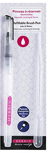 Jacques Herbin 23802T - Un pinceau à réservoir pour l'aquarelle et le dessin, Pointe medium