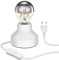 ledscom.de E27 Porzellan Tischlampe TIX, rund mit Stecker und Schalter, weiß, 90mm inkl. E27 Lampe 667lm warmweiß