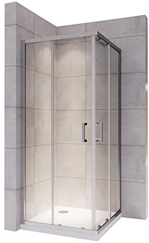 LANA Cabine douche H 180 cm porte coulissante transparente 90 x 90 cm
