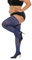 HONENNA Halbdurchsichtig Halterlose Strümpfe für Damen, Großen Größen Spitze Stay Up Nylon Strumpfhosen mit 40 DEN, 1 Paar Marineblau, 3XL-4XL
