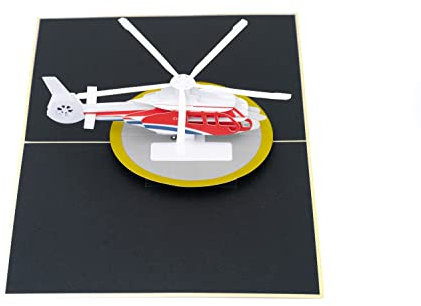 Rykamia Flugzeug Pop Up Karte 15.2 x 20.3 cm, Blanko Hubschrauber Pop Up Karte, Flugzeug Geburtstag 3D Karte, Flugzeug Pop Up Karte, Hubschrauber Karte, Ruhestand, Ehemann, Karte für Enkel