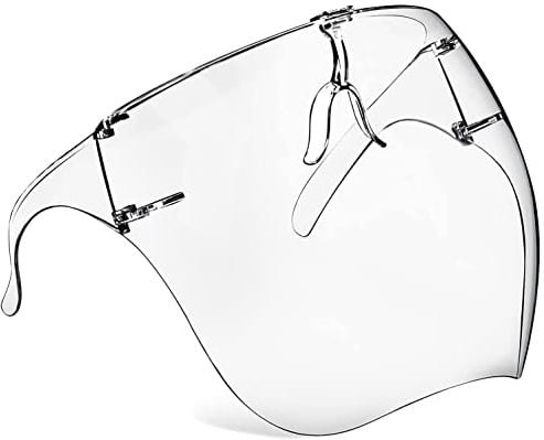 Face Shield with Glasses 4 Pack, Anti -Fog Clear Face Mask Full Face Protection Splash Guard Reusable Breathable See Through Goggles Plastic Working Face Shields Nail Art Tools for Nail Artists