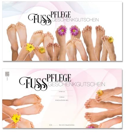 GESCHENKGUTSCHEINcom by POS-HAUER. Geschenkgutscheine. 50x Gutscheine. Für Fußpflegeinstitute Pediküre Gewerbe Firmen.