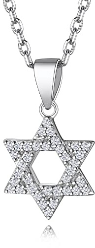 Suplight Jewish Star Necklace 925 Sterling Silver Star of David Necklace Shiled of David Jewelry for Women Girls