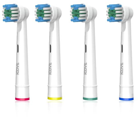 ICOVE Electric Toothbrush Heads 4X, Compatible with Oral-B Braun Electric Toothbrush, Precision Clean Professional brush Replacement Head for Oral B (4 Count, Pack of 1)