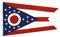 Ohio-Flagge, Polyesterfaser, 90 x 150 cm, helle Farben und UV-Flagge, für drinnen und draußen