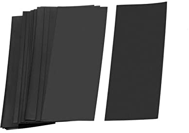 Rebower Heat Shrink Tube Thin PVC Battery Wrap, [for Electrical 18650, Diy Battery] - 29.5mm Flat 72mm Long/Black / 20 Pcs