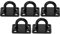5 Pcs 304 Stainless Steel Pad Eye Plate Hook, Square Heavy Duty Fixed Pad Eye Plate, Thickened Black Wall Mount Ring Hooks, Ceiling Pad Eye Plate U Shaped Hook Ceiling Mount Hanger(8mm)