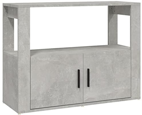 vidaXL Sideboard Schrank Anrichte Beistellschrank Kommode Mehrzweckschrank Standschrank Wohnzimmerschrank Betongrau 80x30x60cm Holzwerkstoff