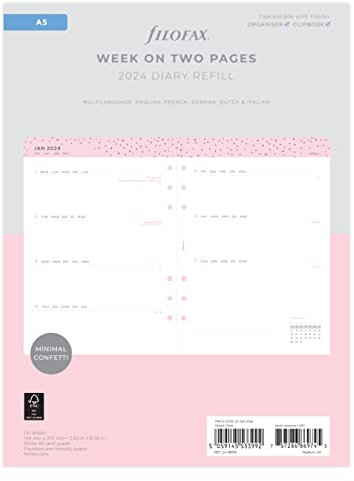 FILOFAX Kalendereinlage Confetti week to view Illustrated Diary Refill Pack FILOFAX Kalendereinlage A5 2024