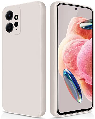 GiiYoon Hülle Kompatibel mit Xiaomi Redmi Note 12 4G, Hochwertiges Liquid Silicone Case, Rundumschutz Handyhülle, Kratzfestes Weiches Mikrofaserfutter- Weiß