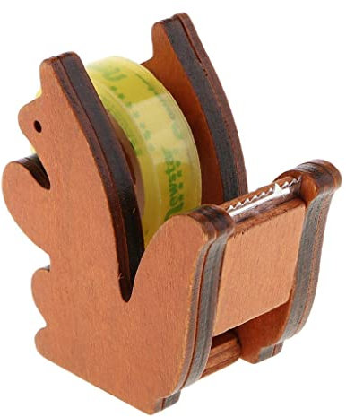 barenx Klebebandabroller aus Holz, Tier-Design, rutschfest, beschwertes Klebeband aus Holz