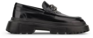 Hogan Mocassini H619 con Morsetto in Pelle Nero HXM6290EP207J7B999 Nero 42½