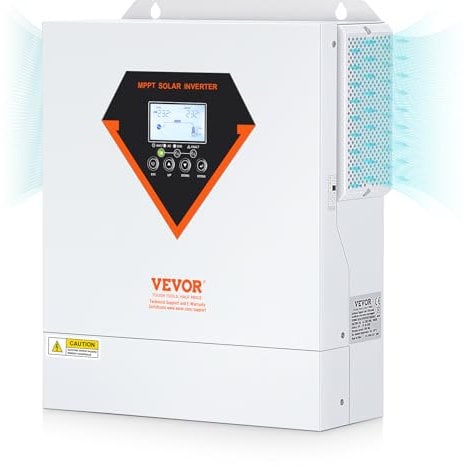 VEVOR Onduleur Hybride 3500 W Onduleur Solaire Hybride Chargeur Hors Réseau à Onde Sinusoïdale Pure 230 V CA avec Contrôleur de Charge Solaire MPPT 60 A Intégré, Charge Hybride, Utilitaire, Solaire