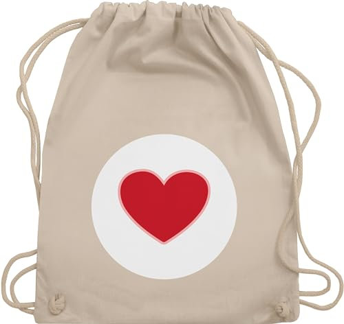 Turnbeutel Rucksack - Karneval & Fasching - Taschen - Glücksbär Herz Geschenk Herzen Geschenke Herzgeschenk Valentinstag - Unisize - Naturweiß - karnevals stoffbeutel kamelle beutel fassenacht